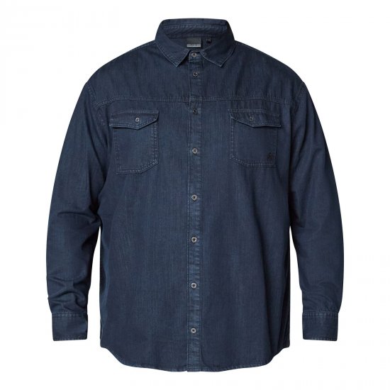 North Latitude Denim Shirt LS Blå - Skjortor - Stora skjortor - 2XL-8XL