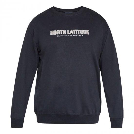 North Latitude Crewneck Sweatshirt Svart - TALL tröjor - TALL sweatshirts för långa män