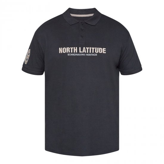 North Latitude Logo Polo Svart - TALL pikétröjor - TALL Pikétröjor för långa män