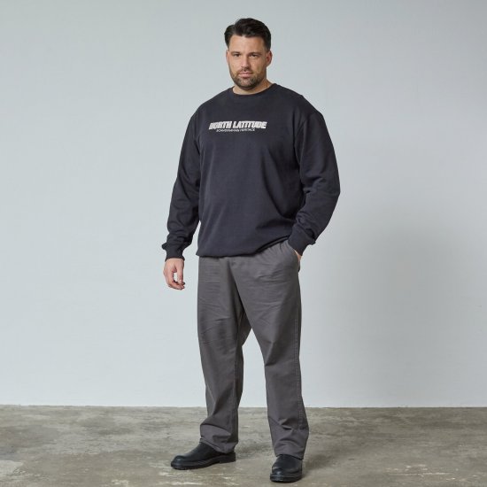 North Latitude Crewneck Sweatshirt Svart - TALL tröjor - TALL sweatshirts för långa män