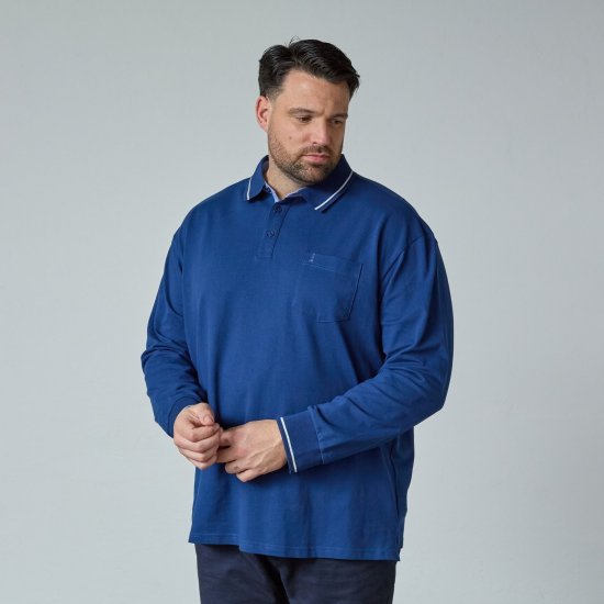 North Latitude Superflex Polo LS Blå - Pikétröjor - Stora pikétröjor - 2XL-8XL