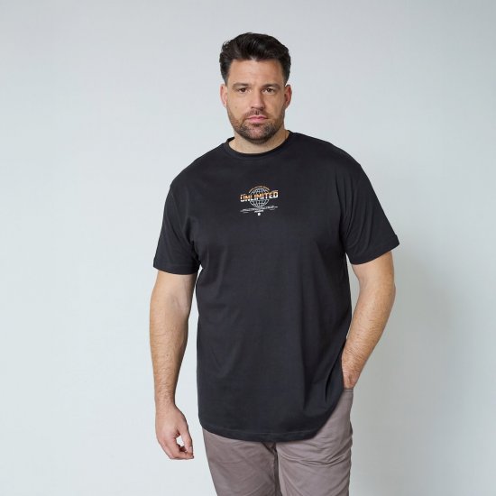 North Latitude T-Shirt With Print Svart - T-shirts - Stora T-shirts - 2XL-14XL