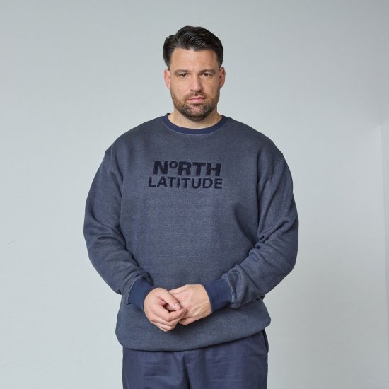 North Latitude Crewneck Logo Sweat Mörkblå - Tröjor & hoodies - Stora hoodies & tröjor - 2XL-14XL