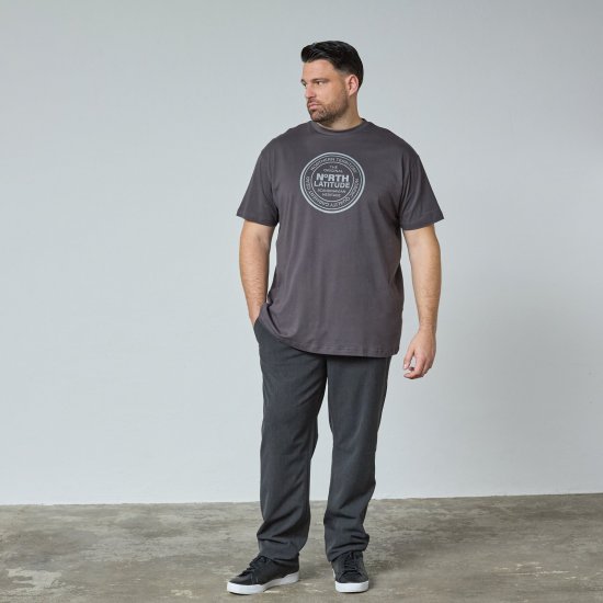 North Latitude T-Shirt Grå/Charcoal - TALL T-shirts - T-Shirts för Långa Män