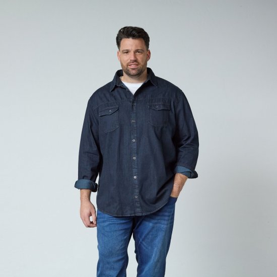 North Latitude Denim Shirt LS Blå - Skjortor - Stora skjortor - 2XL-8XL