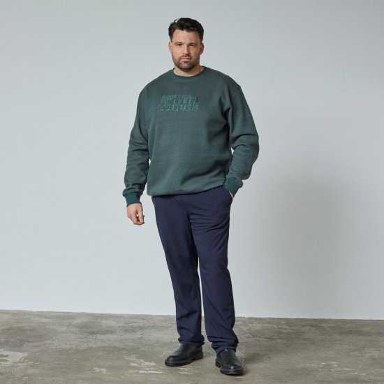 North Latitude Crewneck Logo Sweat Grön/Khaki - TALL tröjor - TALL sweatshirts för långa män