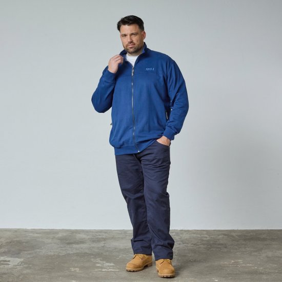 North Latitude Sweat Cardigan Blå - TALL tröjor - TALL sweatshirts för långa män