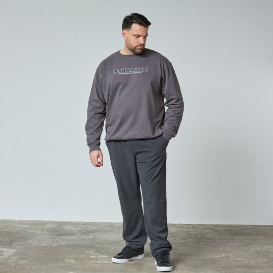 North Latitude Crewneck Sweatshirt Grå/Charcoal - TALL tröjor - TALL sweatshirts för långa män