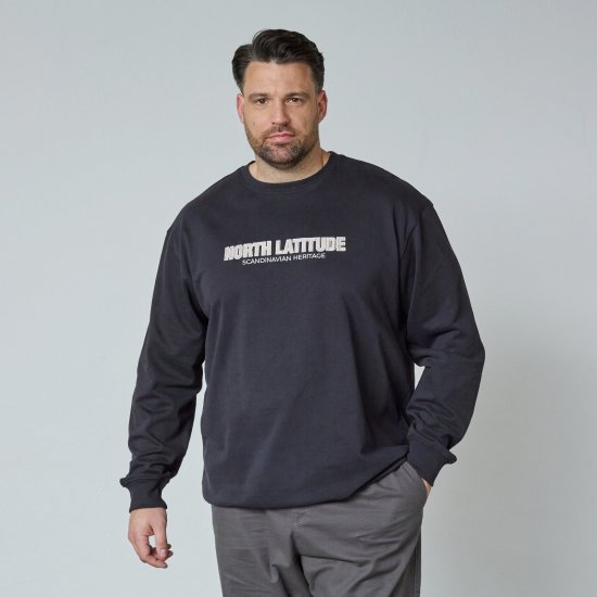 North Latitude Crewneck Sweatshirt Svart - Tröjor & hoodies - Stora hoodies & tröjor - 2XL-14XL