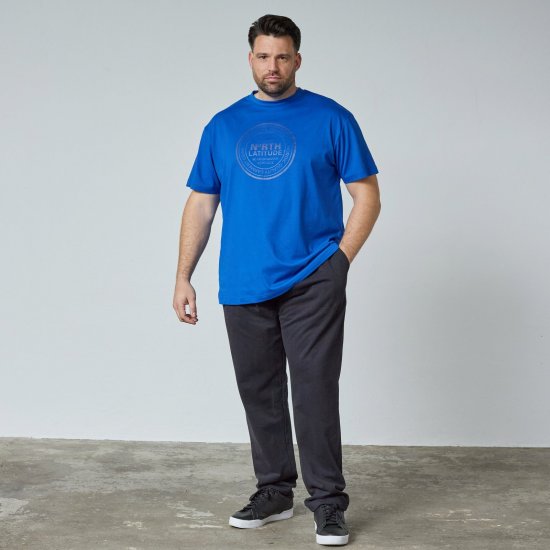 North Latitude T-Shirt Blå - TALL T-shirts - T-Shirts för Långa Män