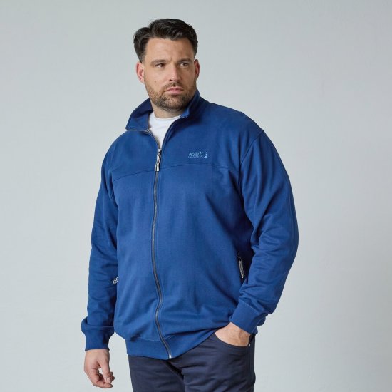 North Latitude Sweat Cardigan Blå - Tröjor & hoodies - Stora hoodies & tröjor - 2XL-14XL