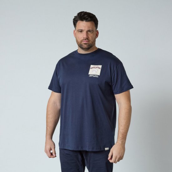 North Latitude T-Shirt With Print Mörkblå - T-shirts - Stora T-shirts - 2XL-14XL