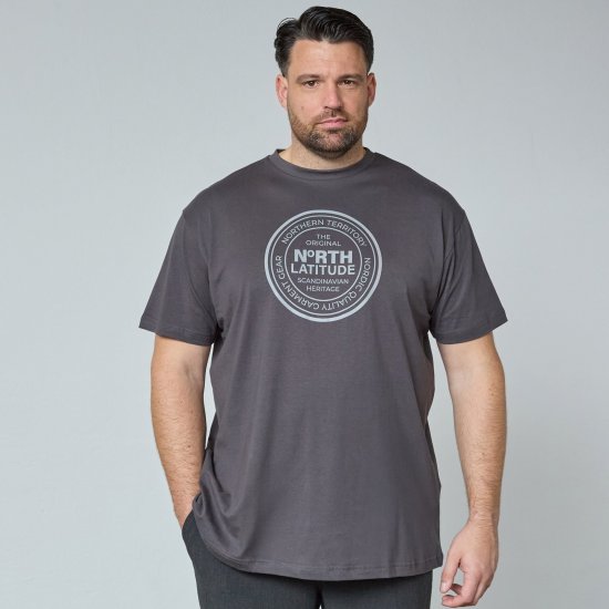 North Latitude T-Shirt Grå/Charcoal - T-shirts - Stora T-shirts - 2XL-14XL
