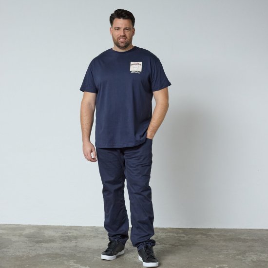 North Latitude T-Shirt With Print Mörkblå - TALL T-shirts - T-Shirts för Långa Män