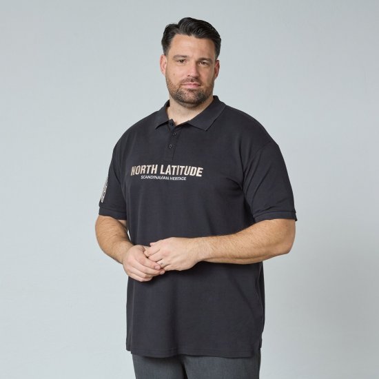North Latitude Logo Polo Svart - Pikétröjor - Stora pikétröjor - 2XL-8XL