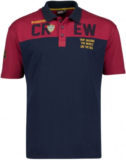 Adamo Crew Printed Jersey Poloshirt Burgundy - Pikétröjor - Stora pikétröjor - 2XL-8XL