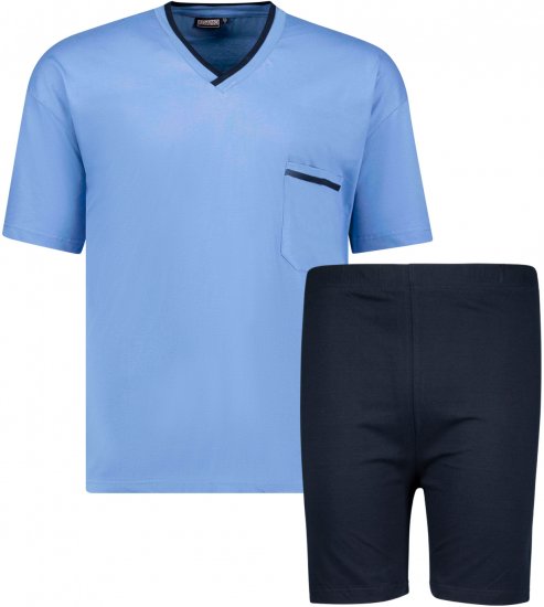Adamo Ben Short sleeve Pyjama Light Blue - Underkläder & Badkläder - Stora underkläder för män