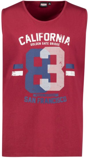 Adamo Golden Gate Comfort Fit Printed Tank-top Burgundy - T-shirts - Stora T-shirts - 2XL-14XL