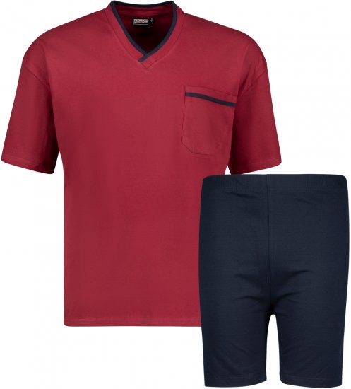 Adamo Ben Short sleeve Pyjama Burgundy - Underkläder & Badkläder - Stora underkläder för män
