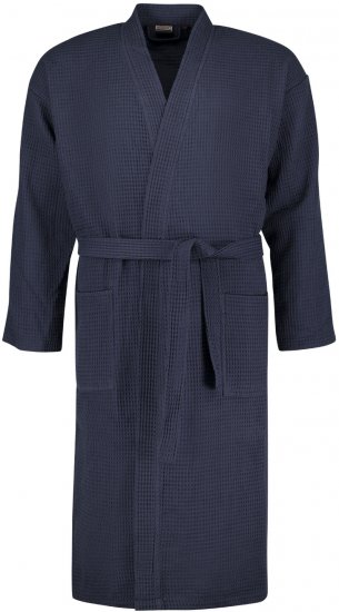 Adamo Jadon Waffelpiqué Bathrobe Navy - Underkläder & Badkläder - Stora underkläder för män