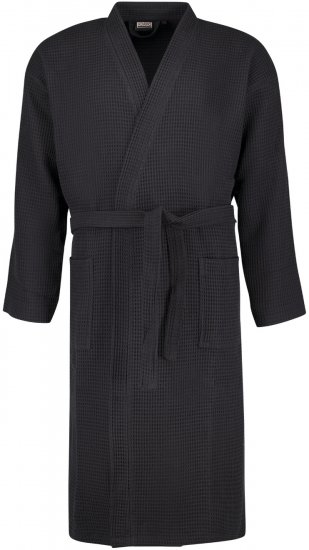 Adamo Jadon Waffelpiqué Bathrobe Black - Underkläder & Badkläder - Stora underkläder för män