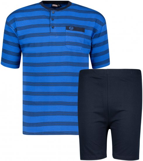 Adamo Anil Serafino Short sleeve Pyjama Royal Blue - Underkläder & badkläder - Stora underkläder för män