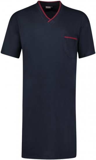 Adamo Bert Short sleeve Long Nightshirt Navy - Underkläder & Badkläder - Stora underkläder för män
