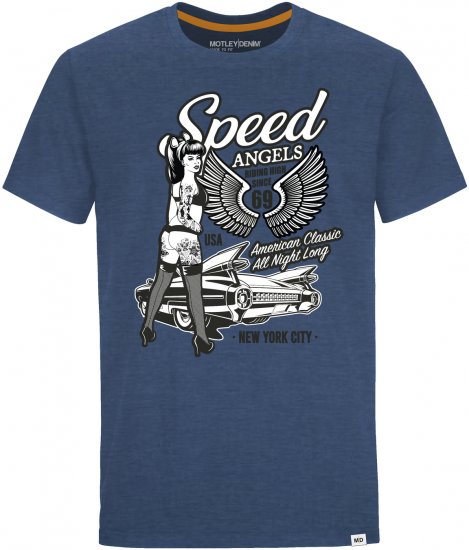 Motley Denim Hanover T-shirt Dark Indigo - T-shirts - Stora T-shirts - 2XL-14XL