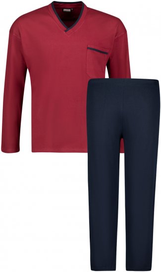 Adamo Beppo Long Sleeve Pyjama Burgundy - Underkläder & Badkläder - Stora underkläder för män
