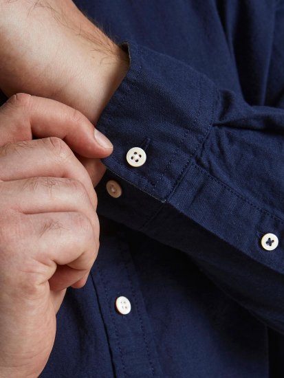 Jack & Jones Summer Shirt L/S Navy - Skjortor - Stora skjortor - 2XL-8XL