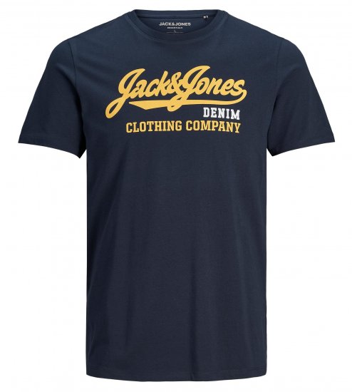 Jack & Jones Logo T-Shirt Navy - T-shirts - Stora T-shirts - 2XL-14XL