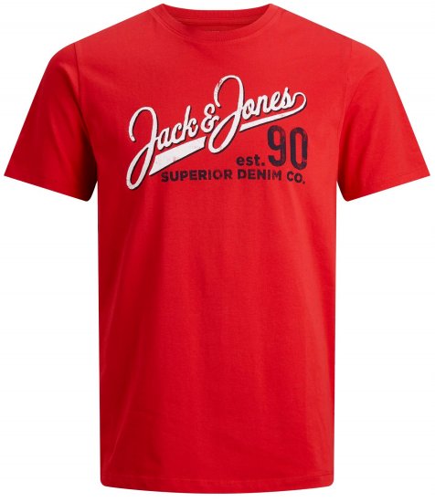 Jack & Jones Elogo T-Shirt True Red - T-shirts - Stora T-shirts - 2XL-14XL