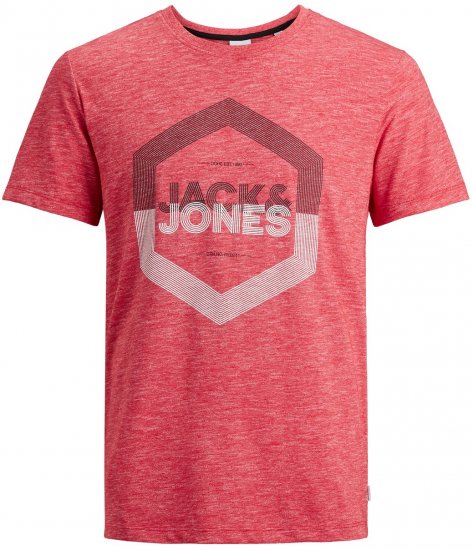 Jack & Jones Elight Crew Neck T-shirt Red - T-shirts - Stora T-shirts - 2XL-14XL