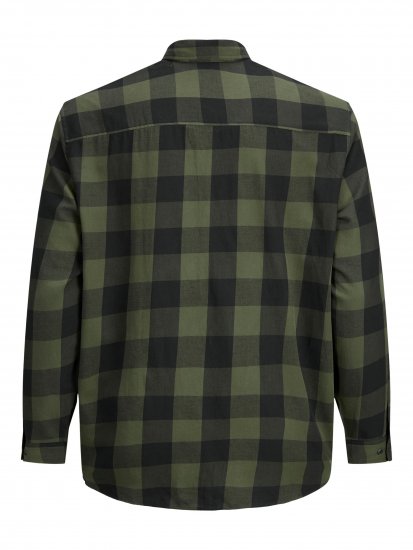 Jack & Jones Gingham L/S Shirt Dusty Olive - Skjortor - Stora skjortor - 2XL-8XL