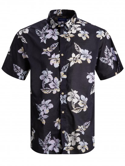 Jack & Jones Hazy Shirt S/S Dark Navy - Skjortor - Stora skjortor - 2XL-8XL