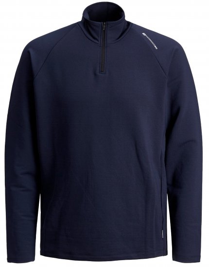 Jack & Jones Running Half Zip Sweat Navy - Tröjor & hoodies - Stora hoodies & tröjor - 2XL-14XL