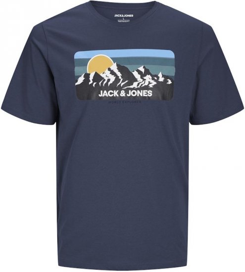 Jack & Jones PEAK T-Shirt Navy Blazer - T-shirts - Stora T-shirts - 2XL-14XL
