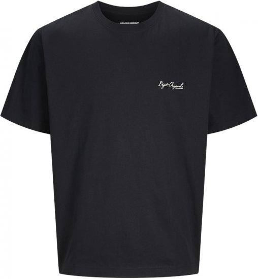 Jack & Jones Lington Back And Front Print Crew Neck T-Shirt Black - T-shirts - Stora T-shirts - 2XL-14XL