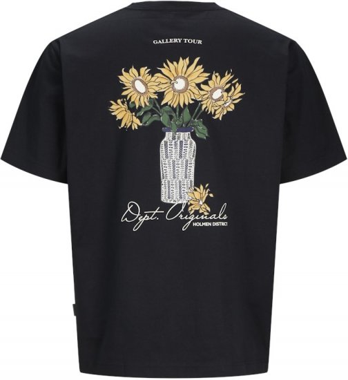 Jack & Jones Lington Back And Front Print Crew Neck T-Shirt Black - T-shirts - Stora T-shirts - 2XL-14XL