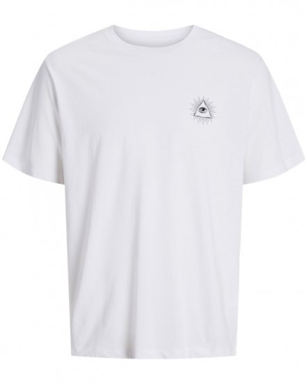 Jack & Jones Jackie Crew Neck T-Shirt White - T-shirts - Stora T-shirts - 2XL-14XL
