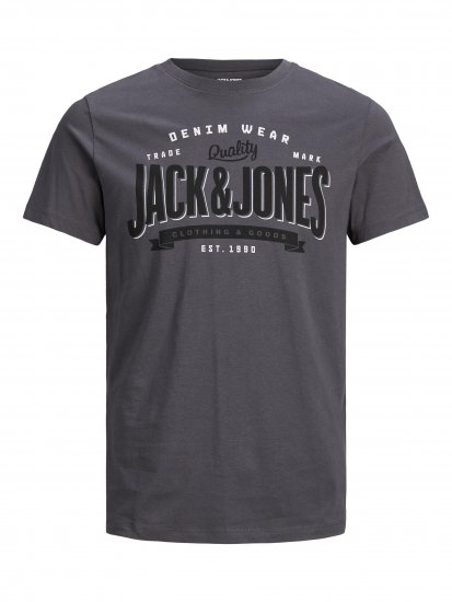 Jack & Jones JJELOGO TEE Gray - T-shirts - Stora T-shirts - 2XL-14XL