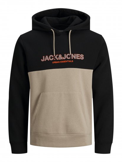 Jack & Jones JJEURBAN BLOCKING SWEAT Beige - Tröjor & Hoodies - Stora hoodies - 2XL-8XL