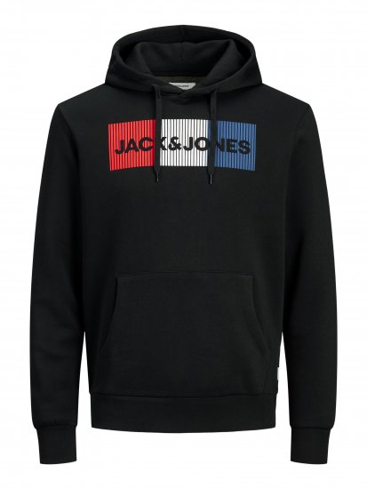 Jack & Jones CORP LOGO Hoodie Black - Tröjor & hoodies - Stora hoodies & tröjor - 2XL-14XL