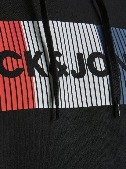 Jack & Jones CORP LOGO Hoodie Black - Tröjor & hoodies - Stora hoodies & tröjor - 2XL-14XL