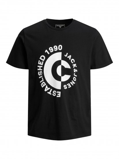 Jack & Jones JCOSPRING T-Shirt Black - T-shirts - Stora T-shirts - 2XL-14XL