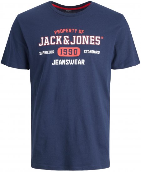 Jack & Jones JJSTAMP TEE Navy - T-shirts - Stora T-shirts - 2XL-14XL