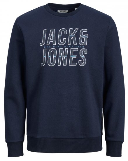 Jack & Jones JJXILO Sweat Navy - Tröjor & Hoodies - Stora hoodies & tröjor - 2XL-14XL
