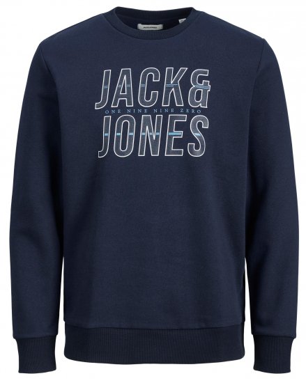 Jack & Jones JJXILO Sweat Navy - Tröjor & hoodies - Stora hoodies & tröjor - 2XL-14XL