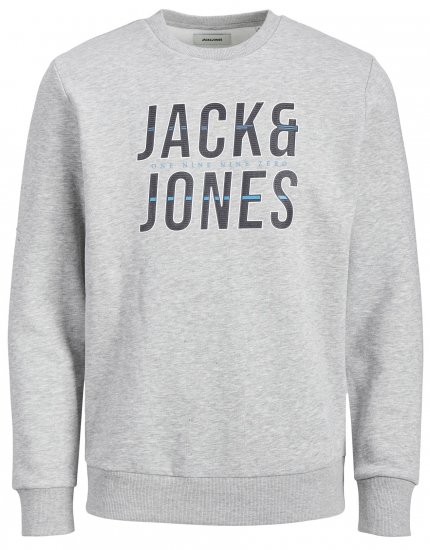 Jack & Jones JJXILO Sweat Light Grey - Tröjor & hoodies - Stora hoodies & tröjor - 2XL-14XL