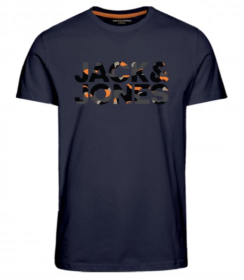 Jack & Jones JJRAMP T-Shirt Soldier Print Navy - T-shirts - Stora T-shirts - 2XL-14XL